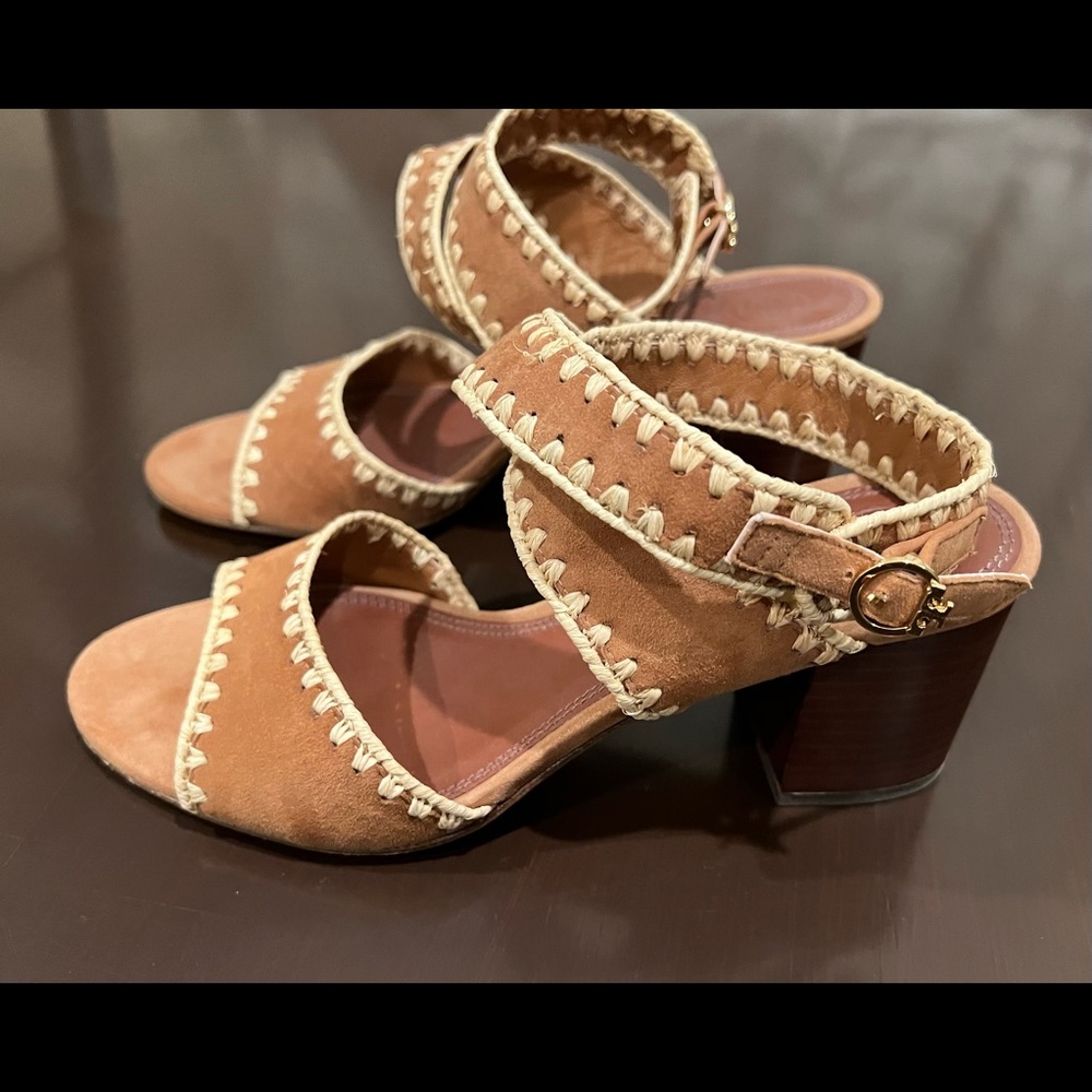 Tory Burch Suede Crisscross Ankle Strap